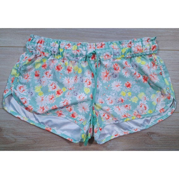 La Hearts Other - LA Hearts Floral Board Shorts Mint Green Coral Dolphin‎ Hem Swim Shorts sz Small